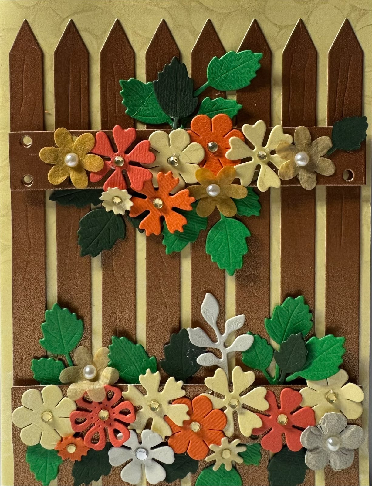 Brown Fence with Flowers