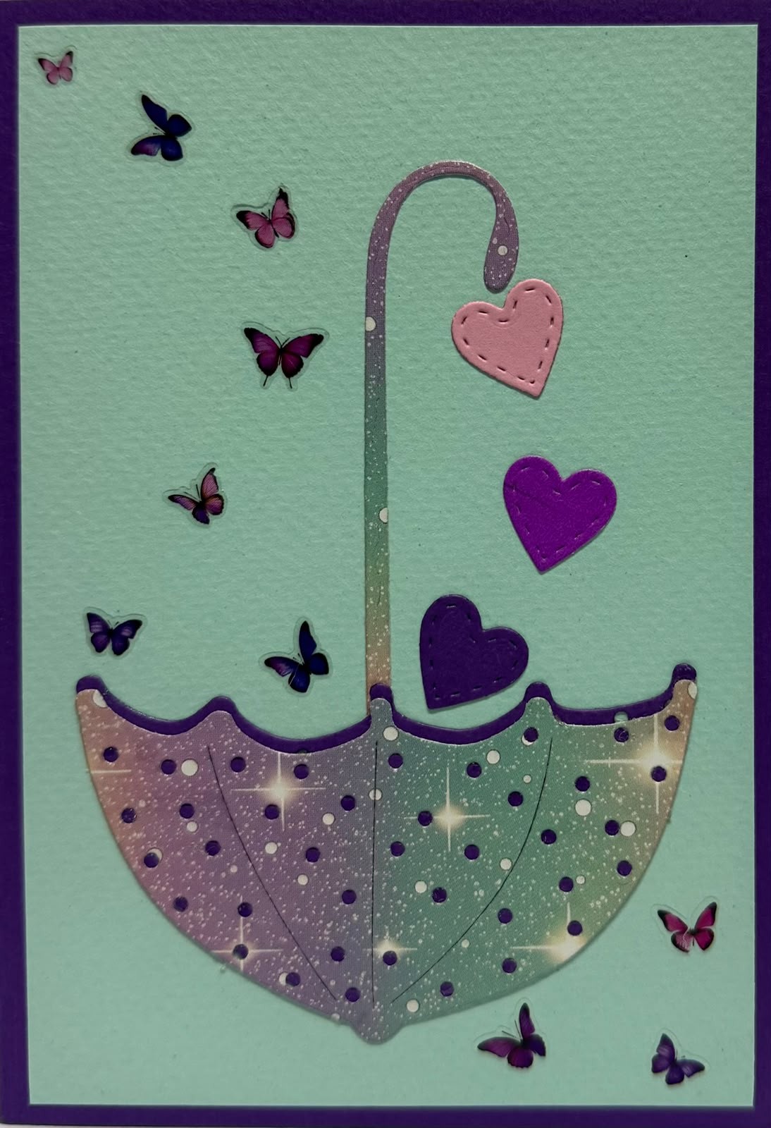 Purple and Turquoise Umbrella