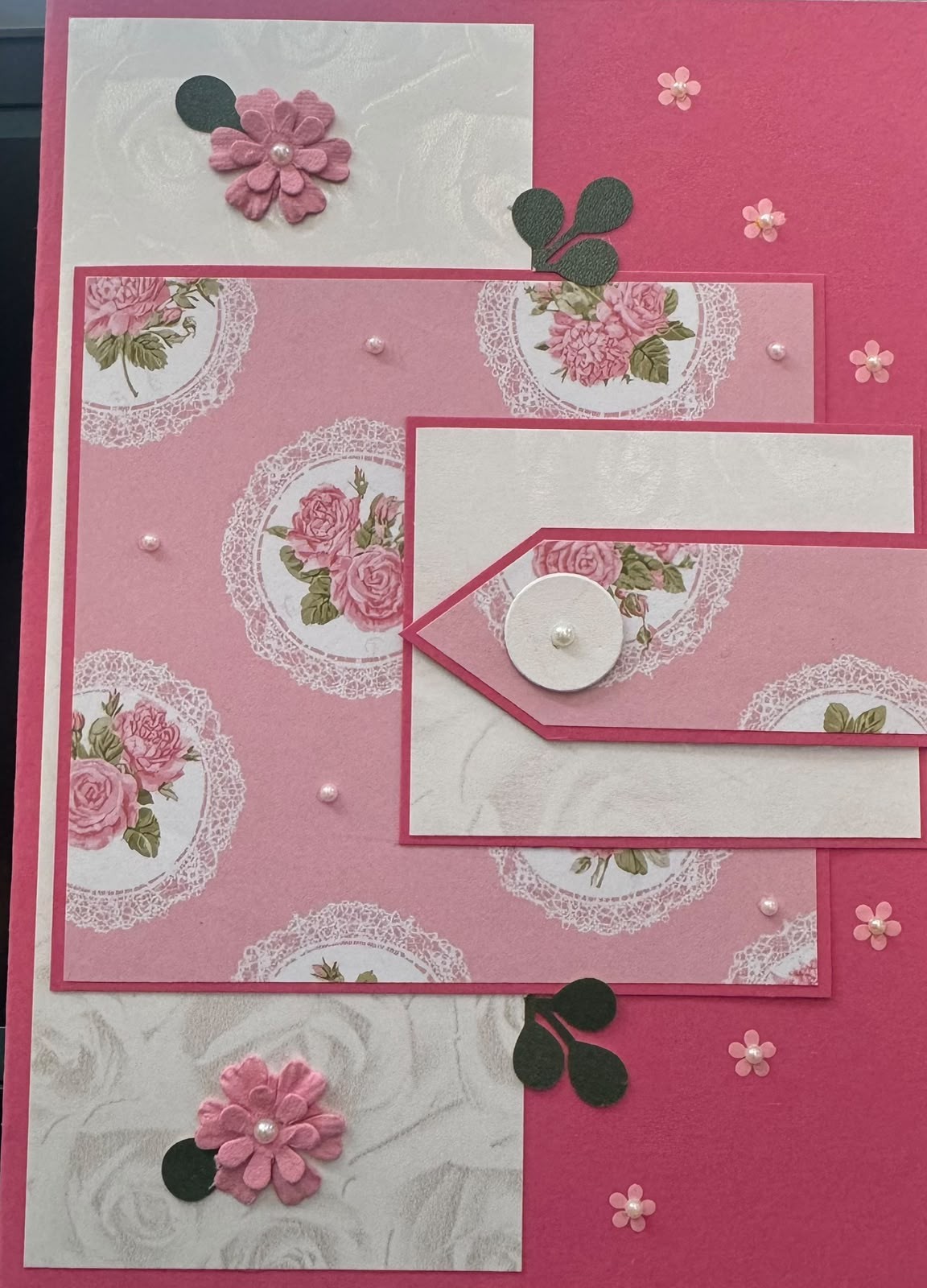 Pink and White Roses  A5